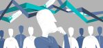 Graphic of person thinking with other people in the background